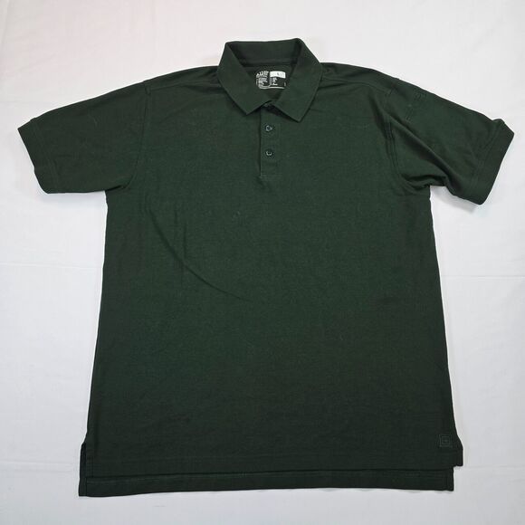 5.11 Tactical Men's Green Polo Shirt Work Wear Casual Button Size L - Picture 1 of 9
